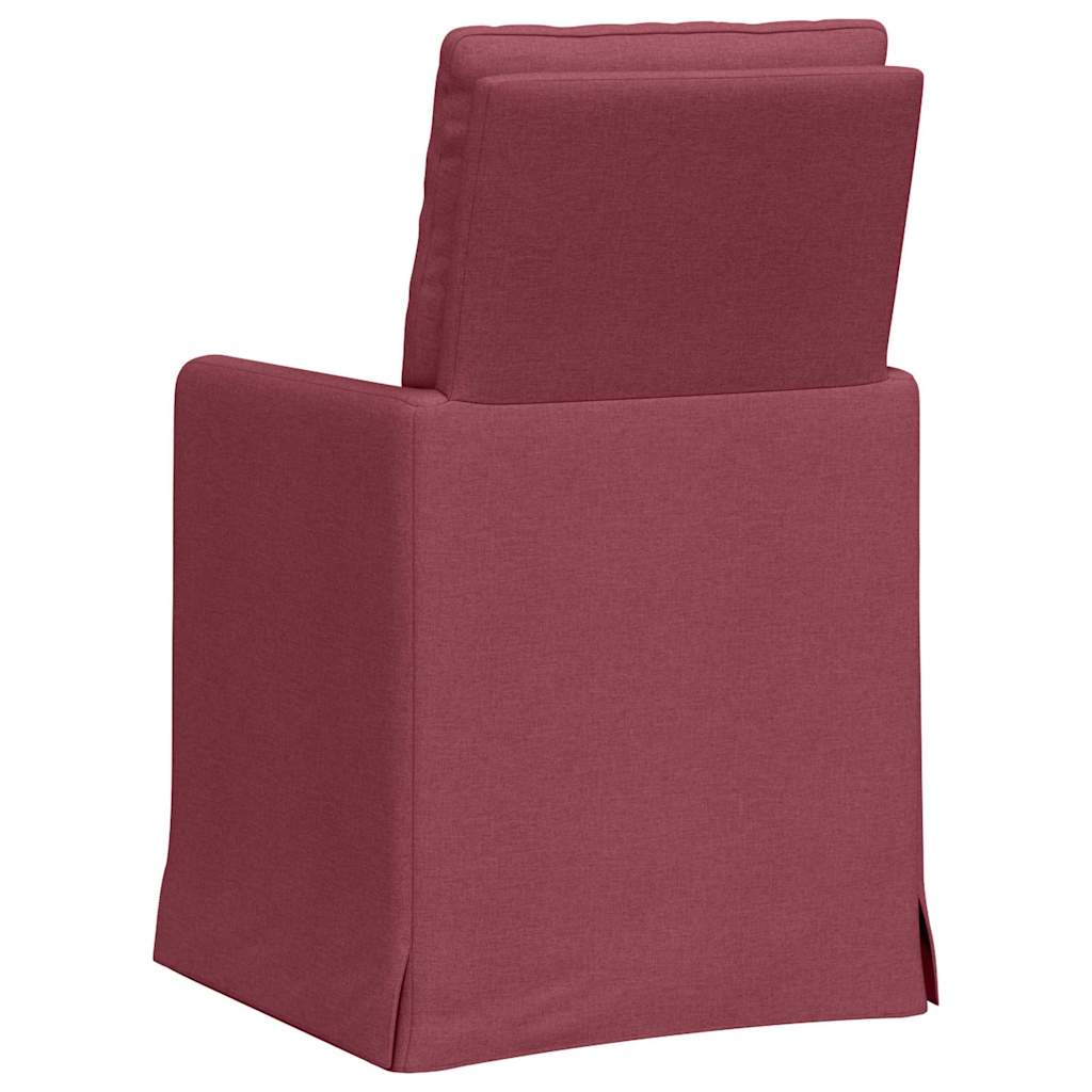 vidaXL Krzesła jadalne 2 pcs czerwone wino 57 x 67 x 98 cm tkanina