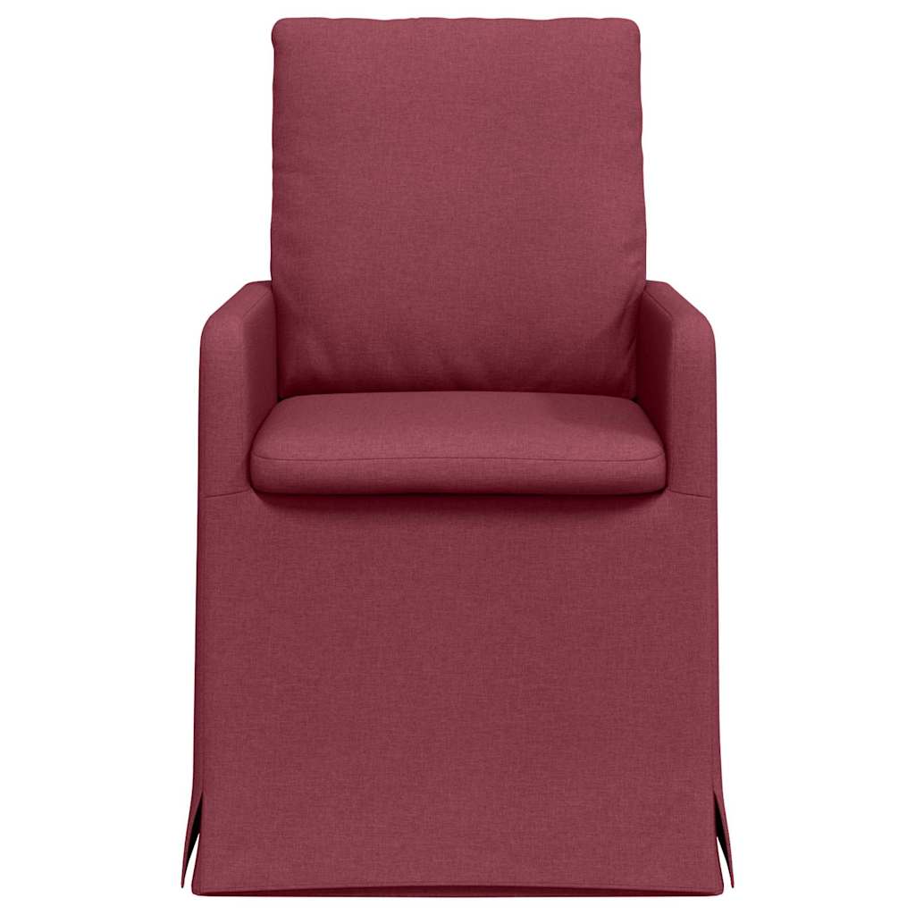 vidaXL Krzesła jadalne 2 pcs czerwone wino 57 x 67 x 98 cm tkanina