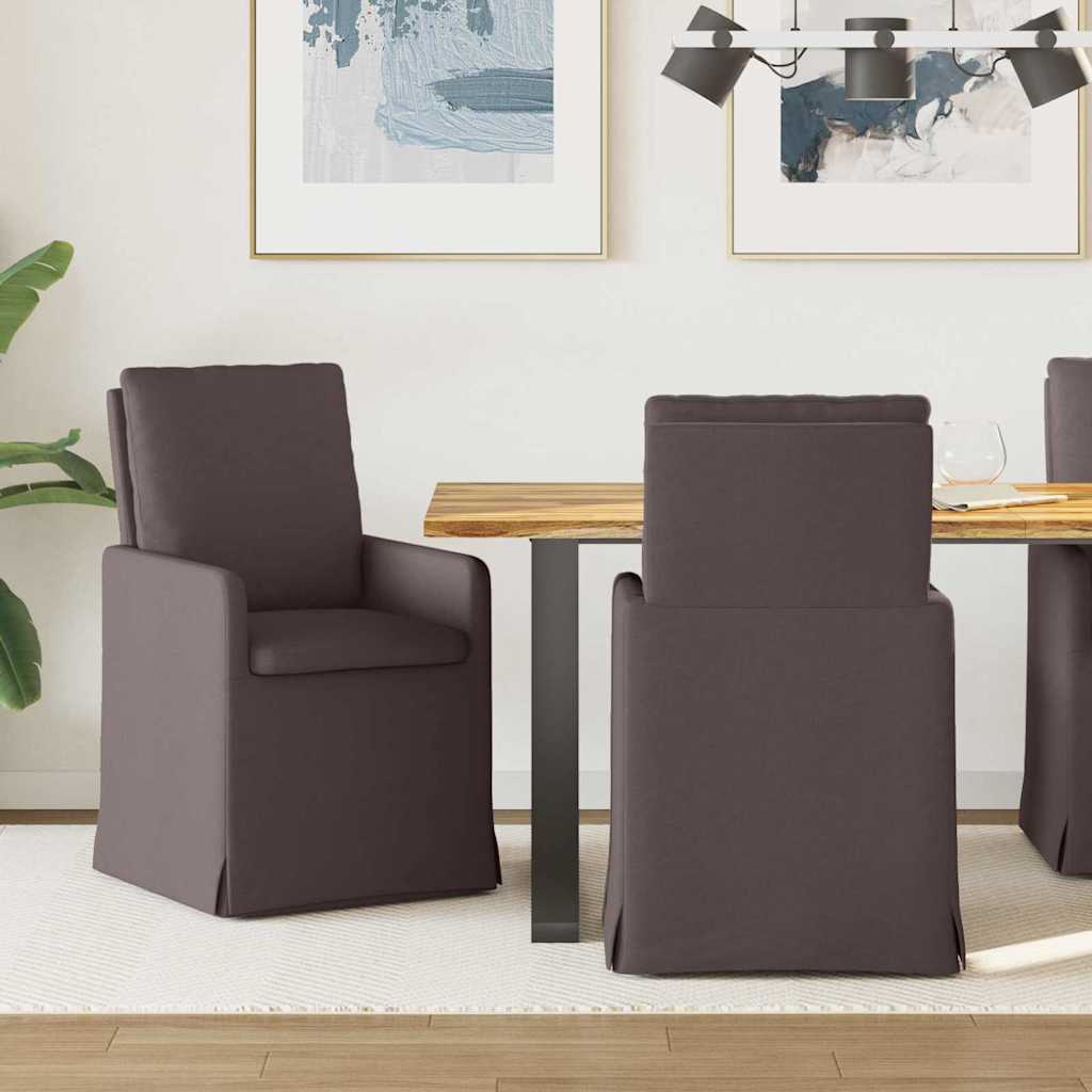 vidaXL Krzesła jadalne 2 pcs ciemnobrązowy 57 x 67 x 98 cm tkanina