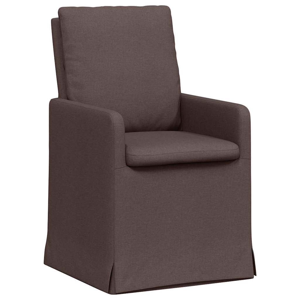 vidaXL Krzesła jadalne 2 pcs ciemnobrązowy 57 x 67 x 98 cm tkanina