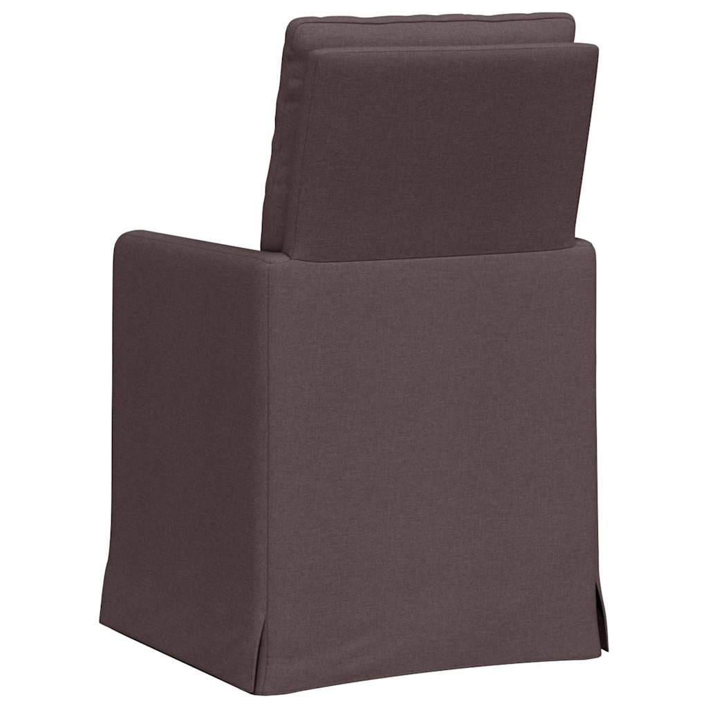 vidaXL Krzesła jadalne 2 pcs ciemnobrązowy 57 x 67 x 98 cm tkanina