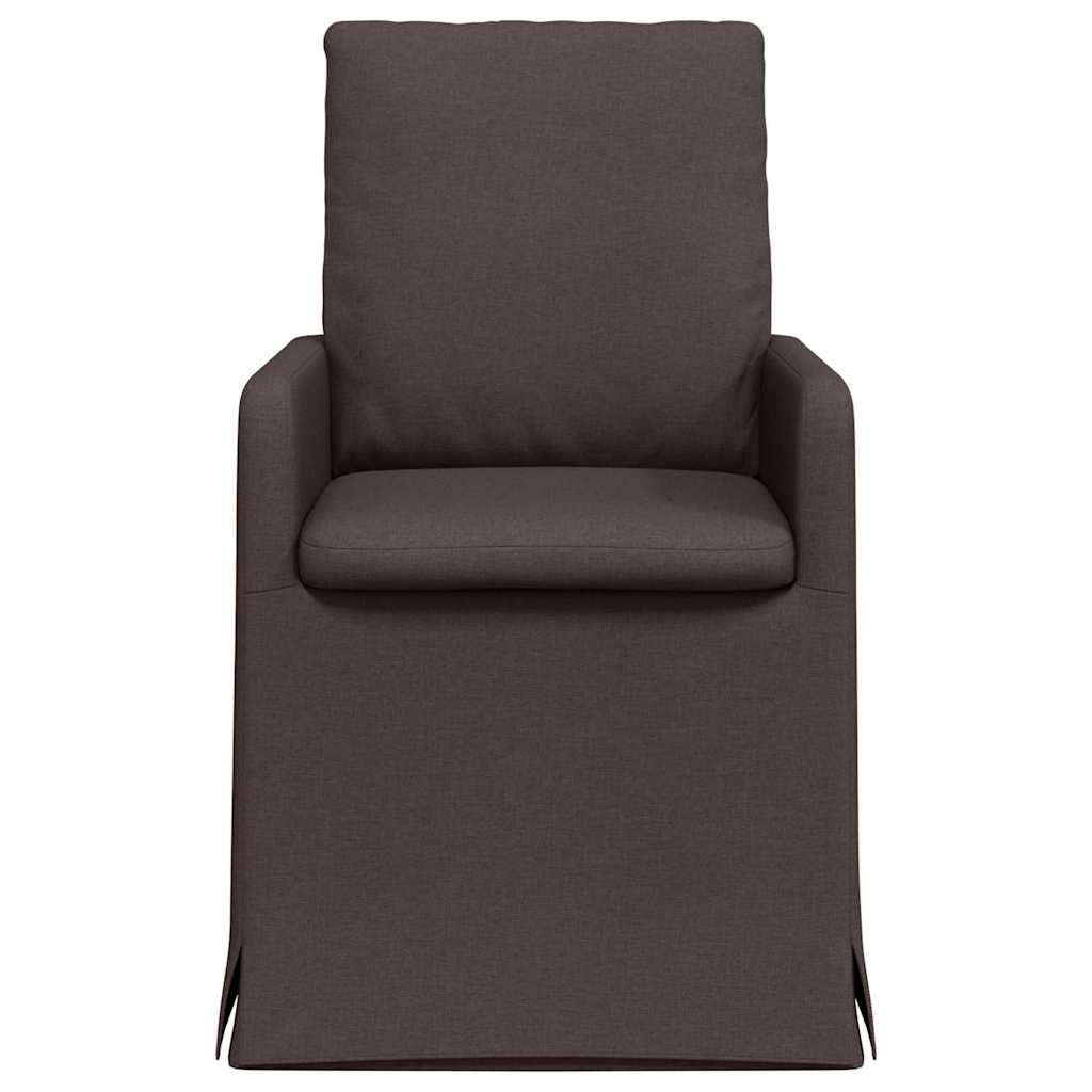 vidaXL Krzesła jadalne 2 pcs ciemnobrązowy 57 x 67 x 98 cm tkanina