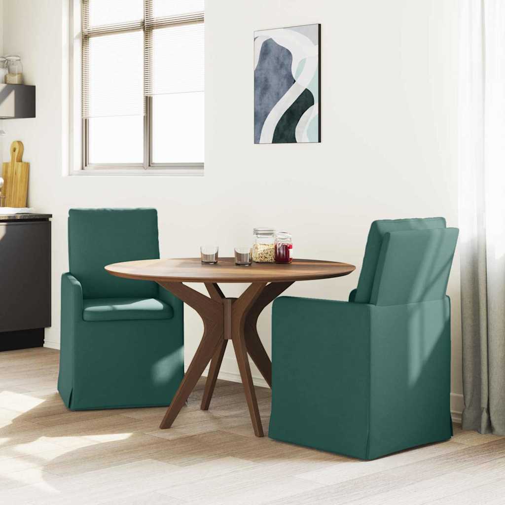 vidaXL Krzesła jadalne 2 pcs Ciemnozielony 57 x 67 x 98 cm tkanina