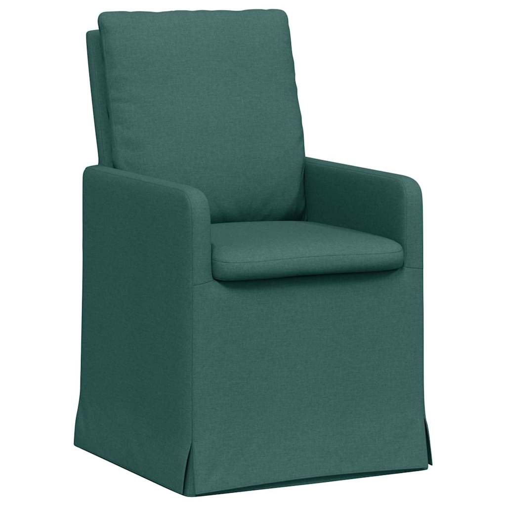 vidaXL Krzesła jadalne 2 pcs Ciemnozielony 57 x 67 x 98 cm tkanina
