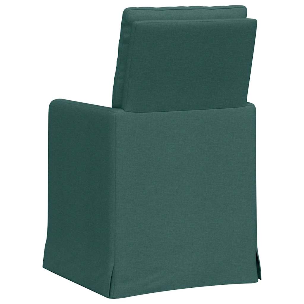 vidaXL Krzesła jadalne 2 pcs Ciemnozielony 57 x 67 x 98 cm tkanina