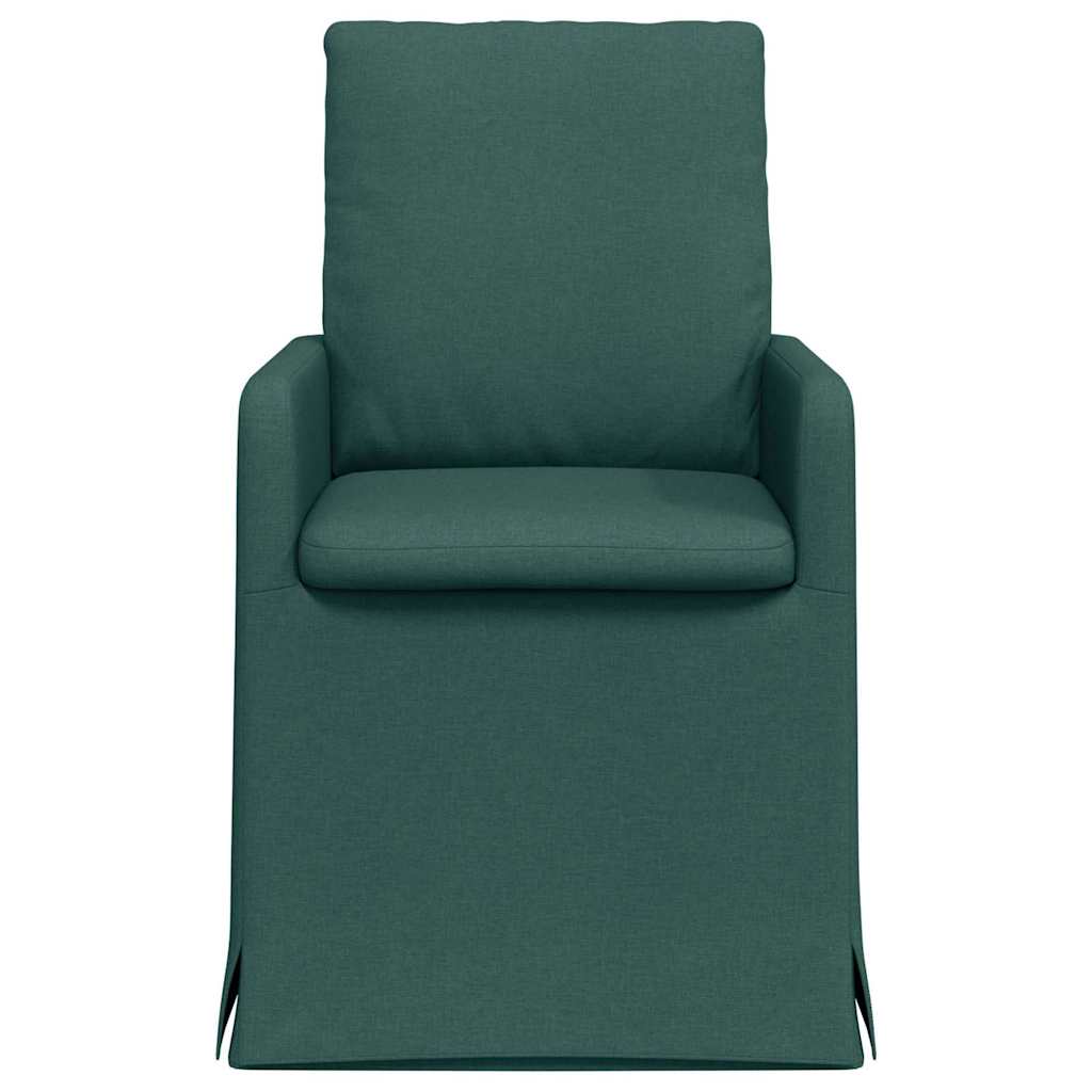 vidaXL Krzesła jadalne 2 pcs Ciemnozielony 57 x 67 x 98 cm tkanina