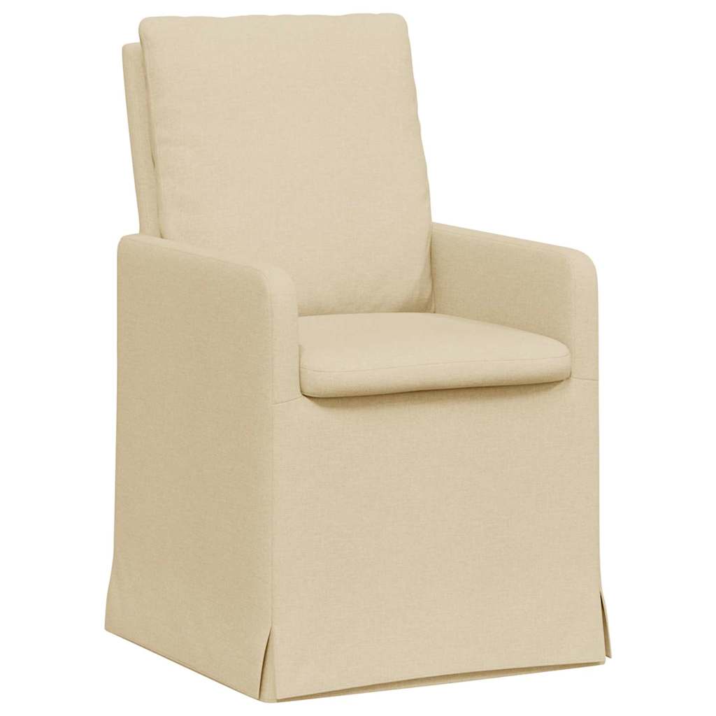 vidaXL Krzesła jadalne 2 pcs Kremowy 57 x 67 x 98 cm tkanina