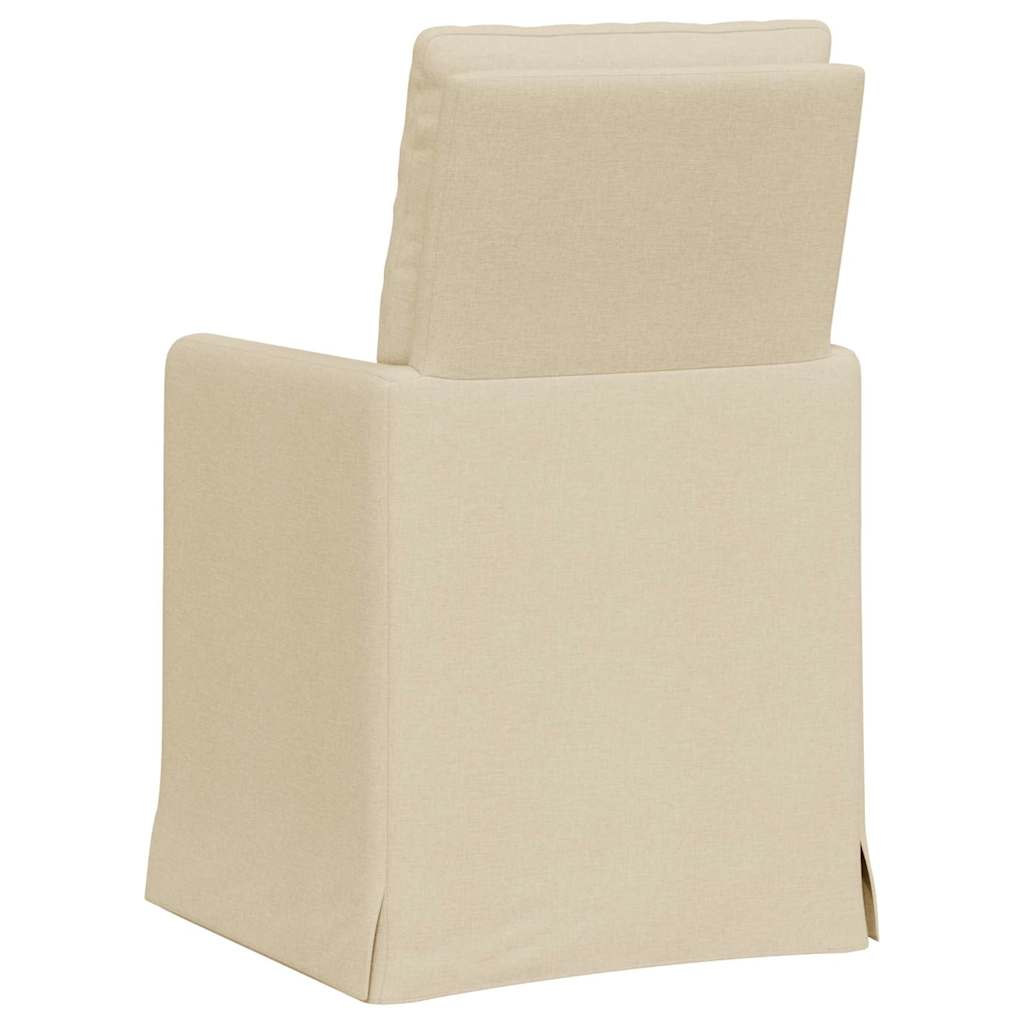 vidaXL Krzesła jadalne 2 pcs Kremowy 57 x 67 x 98 cm tkanina