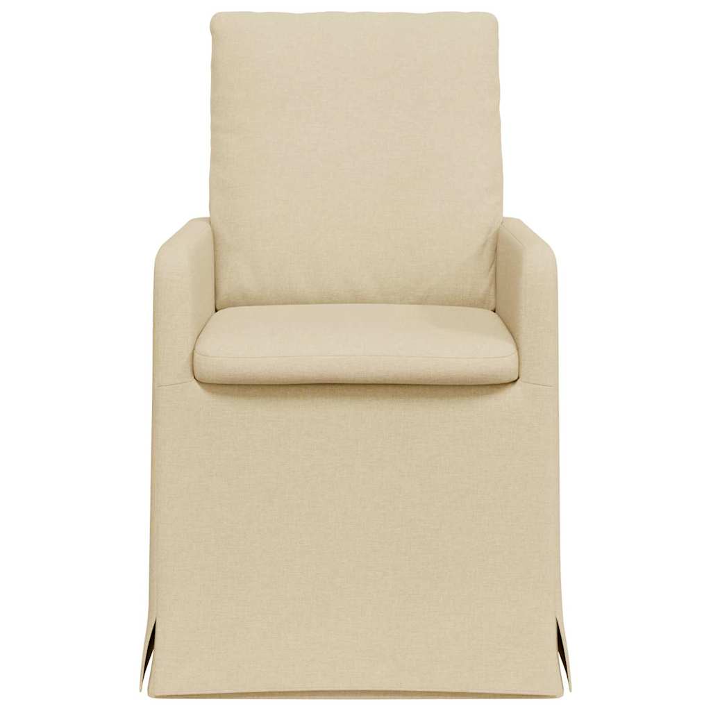 vidaXL Krzesła jadalne 2 pcs Kremowy 57 x 67 x 98 cm tkanina