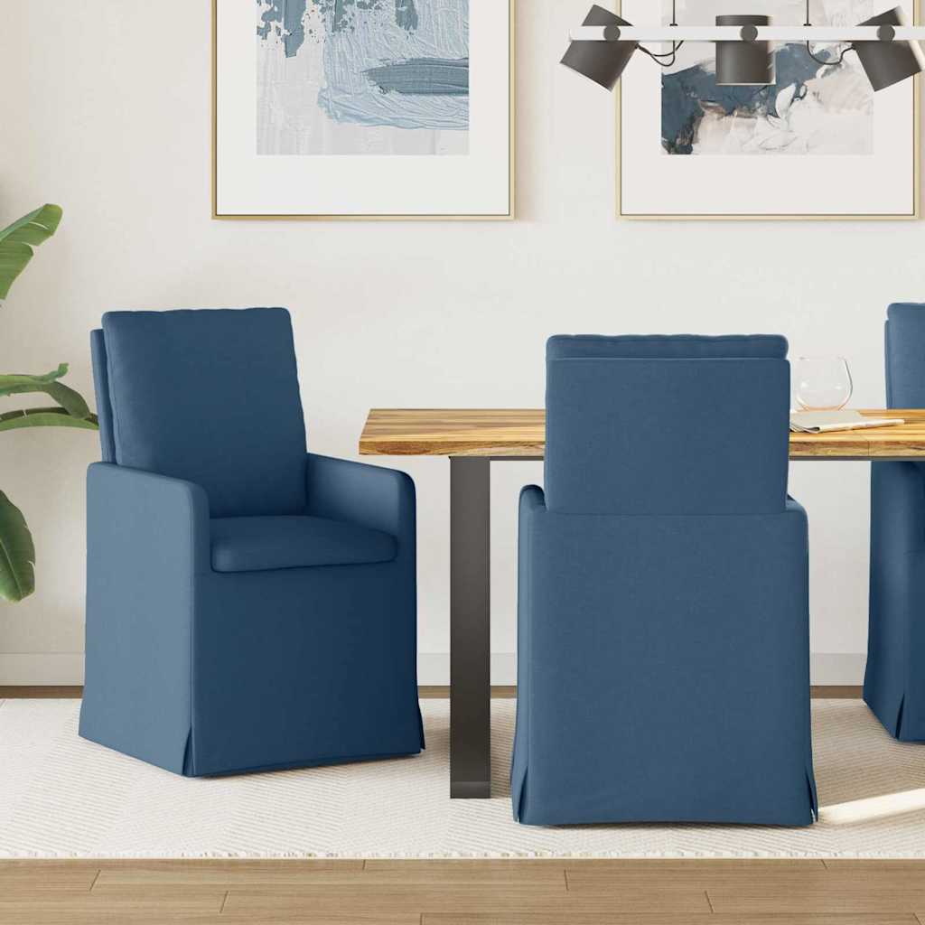 vidaXL Krzesła jadalne 2 pcs Niebieski 57 x 67 x 98 cm tkanina