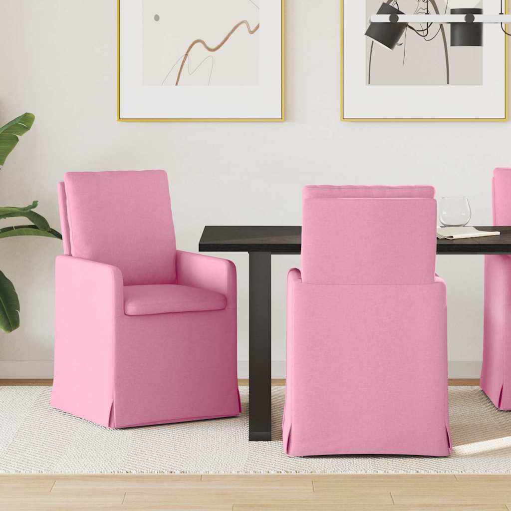 vidaXL Krzesła jadalne 2 pcs Różowy 57 x 67 x 98 cm tkanina