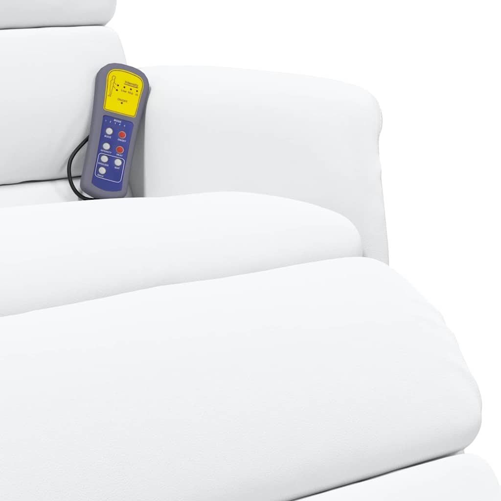 vidaXL Fotel z funkcją relaksu Biały PU