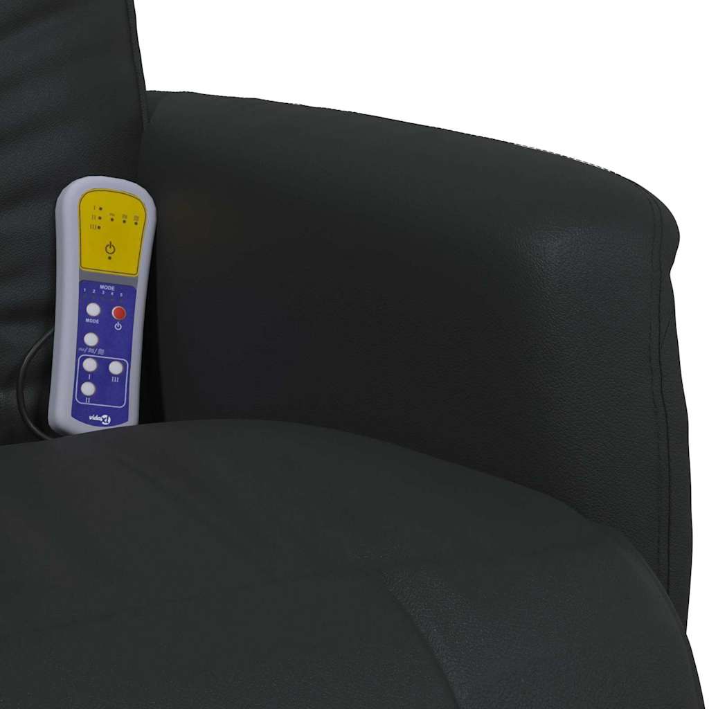 vidaXL Fotel masujący z funkcją obrotu Czarny 71 x 90 x 105 cm