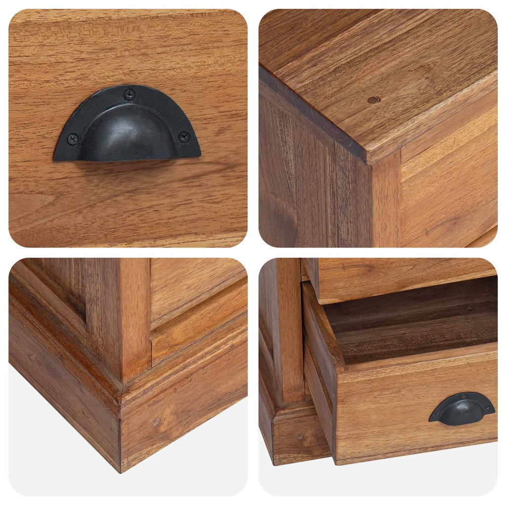 vidaXL Stolik nocny Naturalny 40 x 30 x 50 cm Lite drewno teakowe