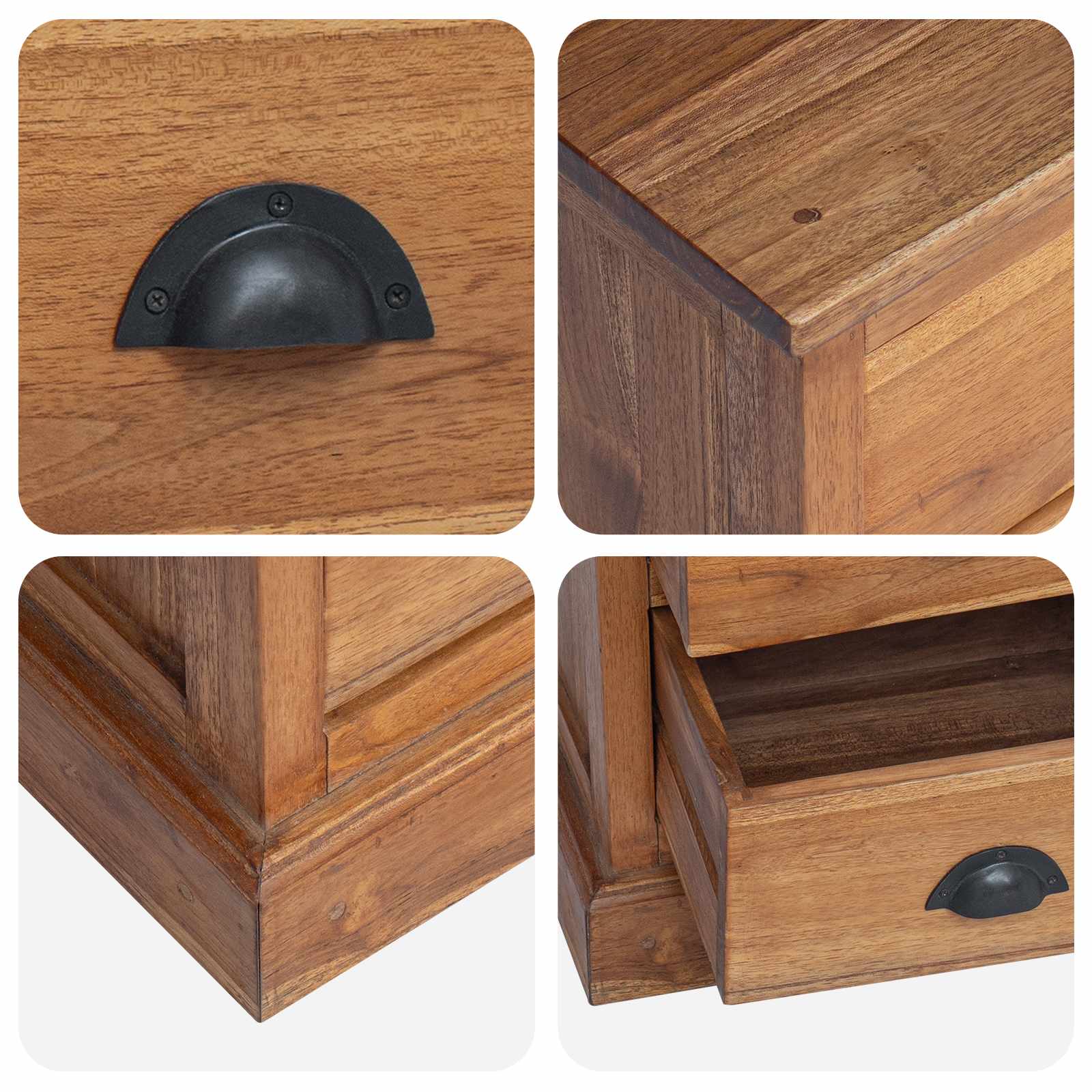 vidaXL Stolik nocny Naturalny 40 x 30 x 50 cm Lite drewno teakowe