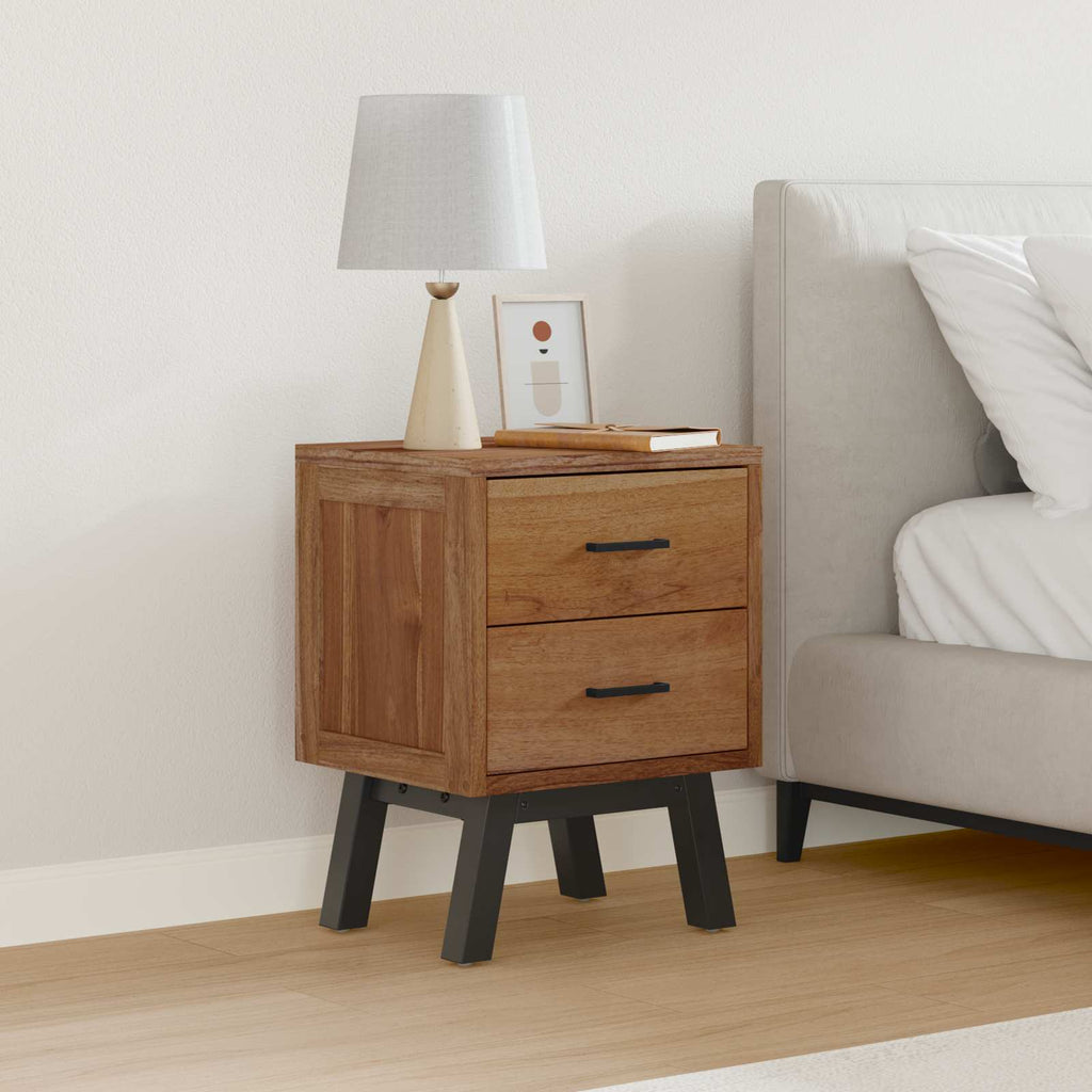 vidaXL Stolik nocny Naturalny 40 x 35 x 55 cm Lite drewno teakowe