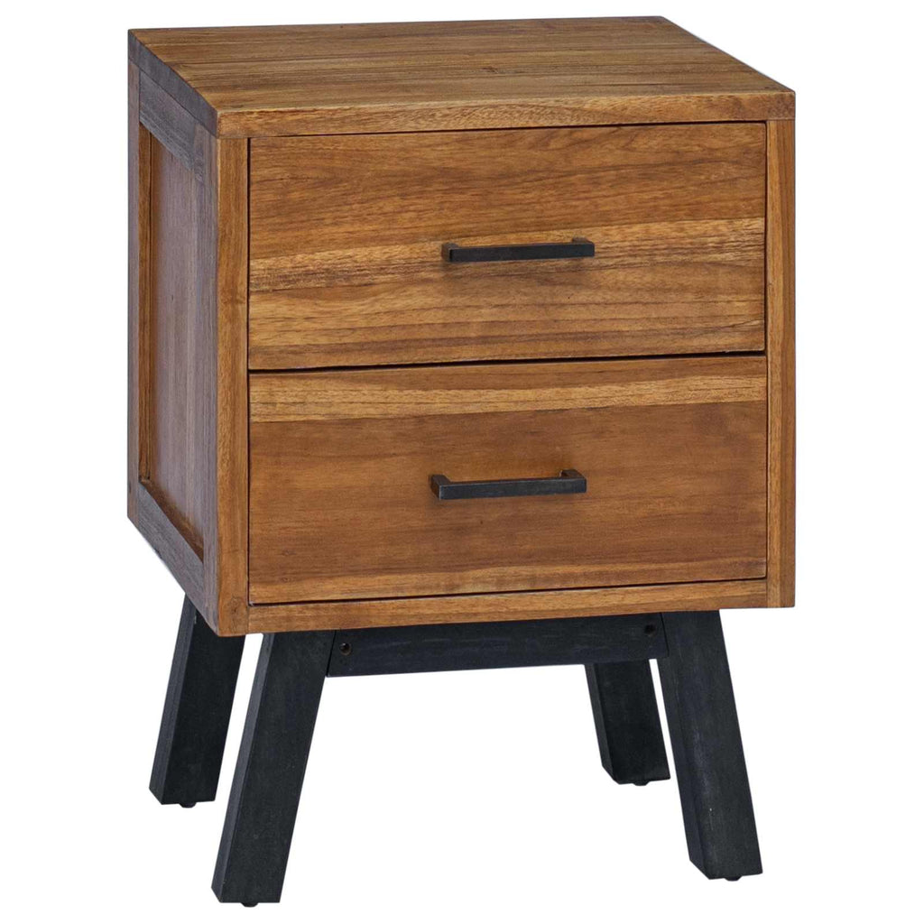 vidaXL Stolik nocny Naturalny 40 x 35 x 55 cm Lite drewno teakowe