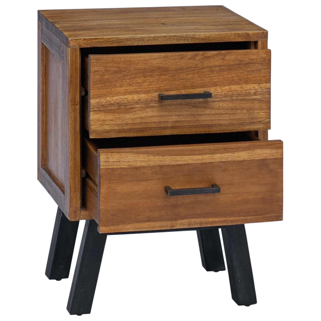vidaXL Stolik nocny Naturalny 40 x 35 x 55 cm Lite drewno teakowe