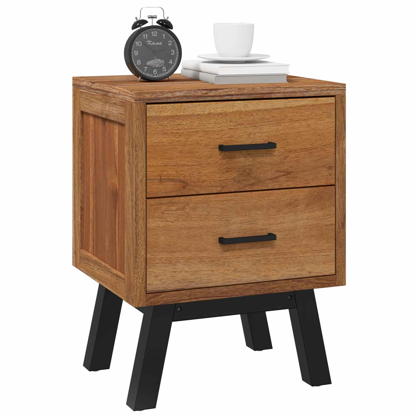 vidaXL Stolik nocny Naturalny 40 x 35 x 55 cm Lite drewno teakowe