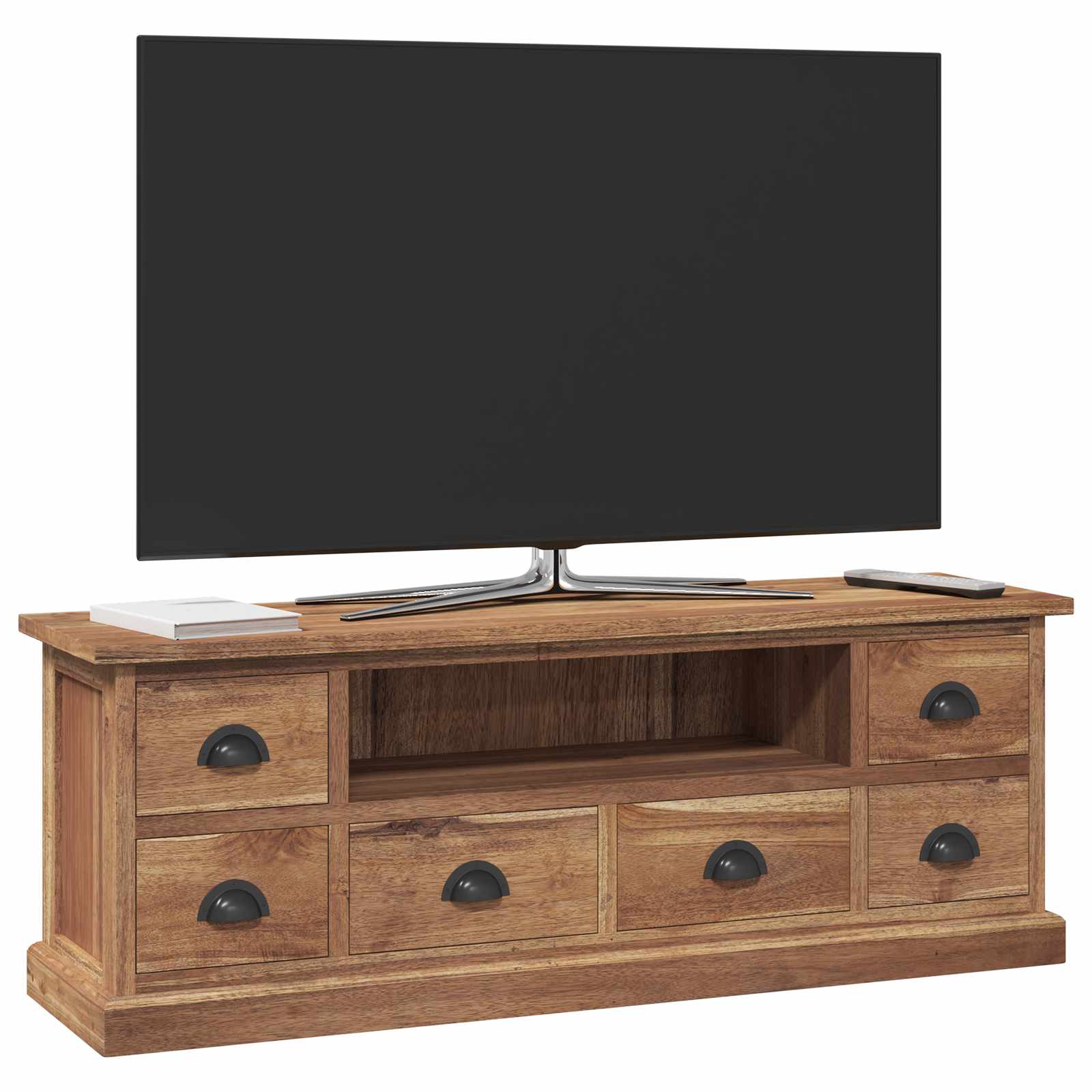 vidaXL Stół pod telewizor z szufladą Naturalny 110 x 30 x 40 cm