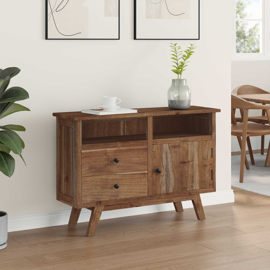 vidaXL Bufet z szufladą Naturalny 100 x 30 x 68 cm Lite drewno teakowe
