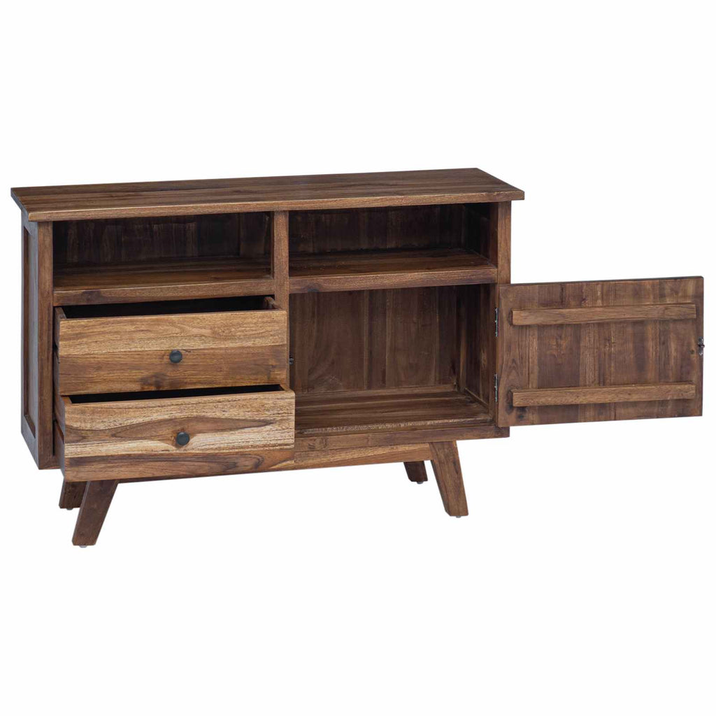 vidaXL Bufet z szufladą Naturalny 100 x 30 x 68 cm Lite drewno teakowe
