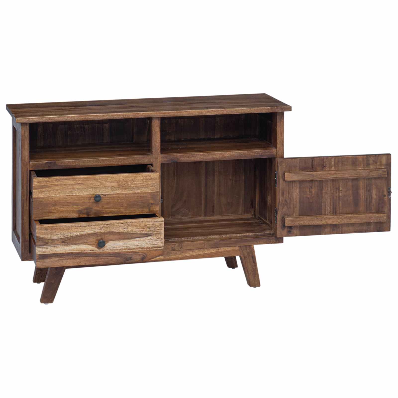 vidaXL Bufet z szufladą Naturalny 100 x 30 x 68 cm Lite drewno teakowe