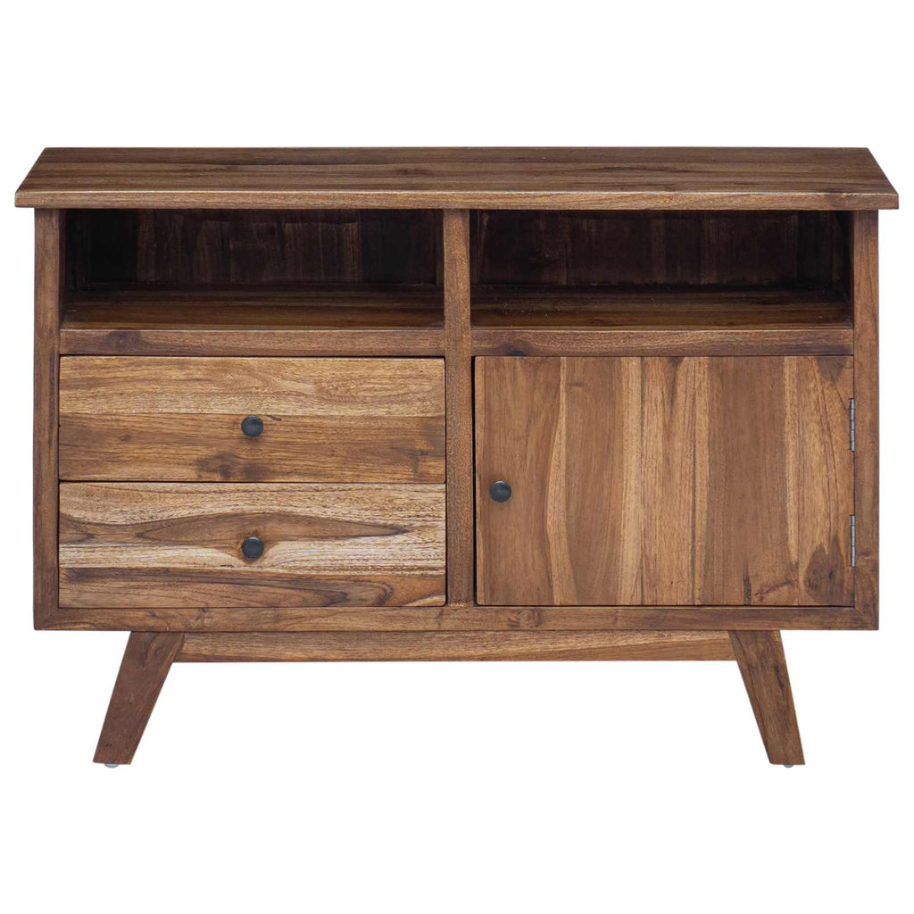 vidaXL Bufet z szufladą Naturalny 100 x 30 x 68 cm Lite drewno teakowe