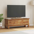 vidaXL Stół pod telewizor z szufladą Naturalny 110 x 35 x 40 cm