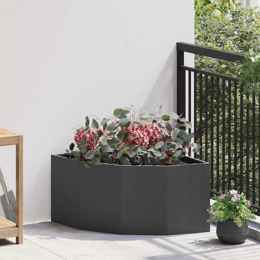 vidaXL Doniczka Różnorożna Czarny 60 x 60 x 35 cm Stal