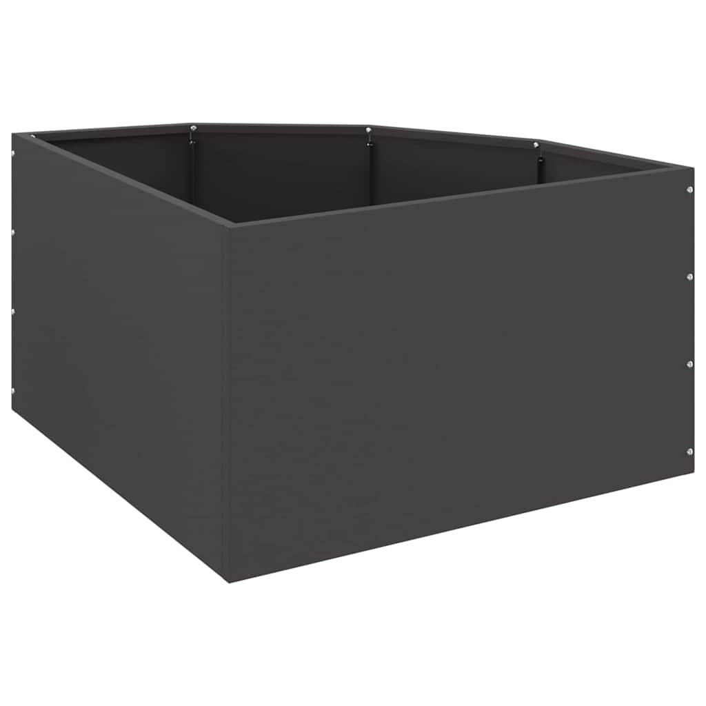 vidaXL Doniczka Różnorożna Czarny 60 x 60 x 35 cm Stal
