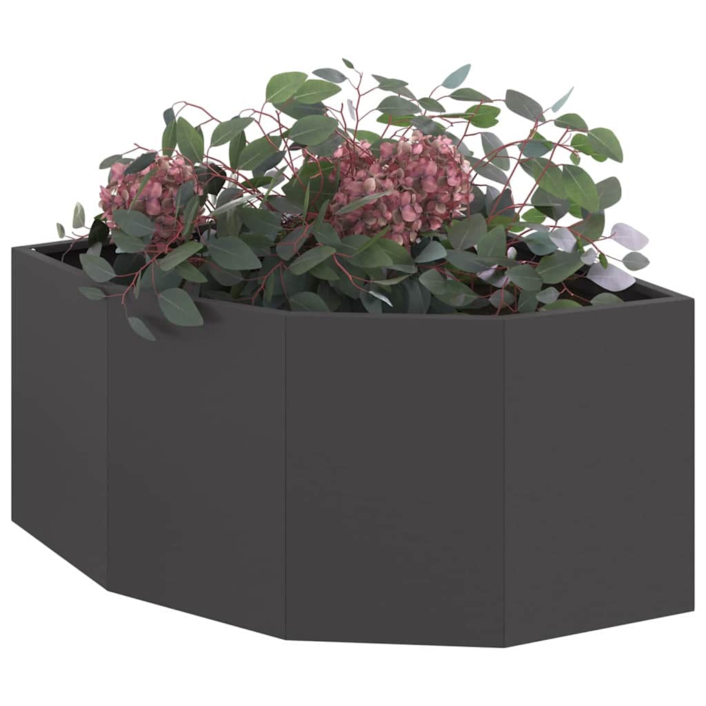 vidaXL Doniczka Różnorożna Czarny 60 x 60 x 35 cm Stal