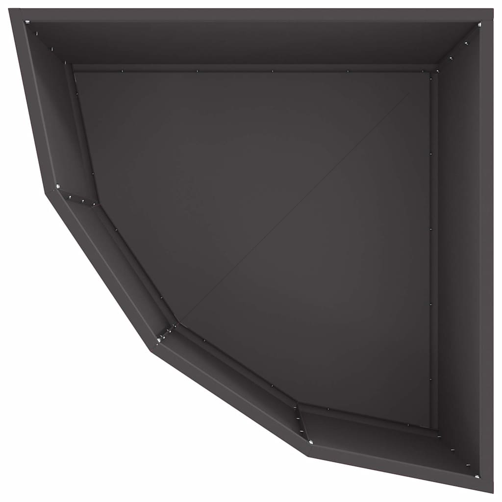 vidaXL Doniczka Różnorożna Czarny 60 x 60 x 35 cm Stal