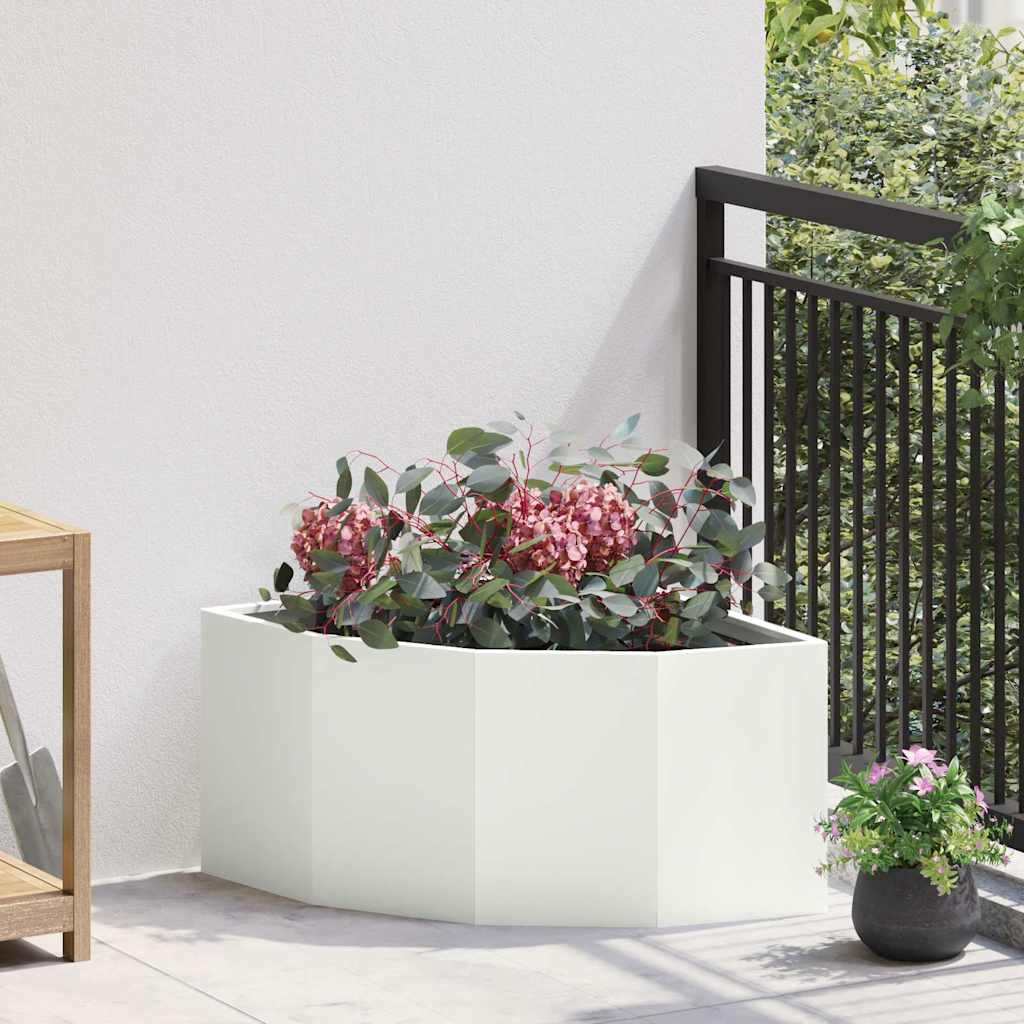 vidaXL Doniczka Różnorożna Biały 60 x 60 x 35 cm Stal