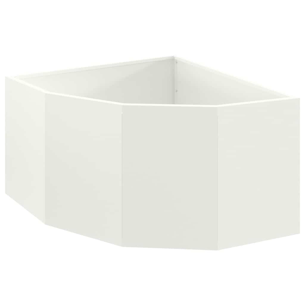 vidaXL Doniczka Różnorożna Biały 60 x 60 x 35 cm Stal
