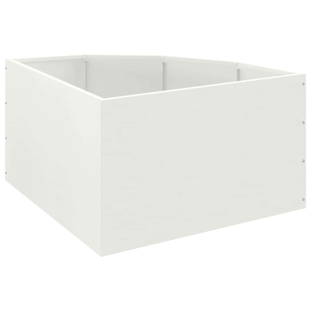 vidaXL Doniczka Różnorożna Biały 60 x 60 x 35 cm Stal