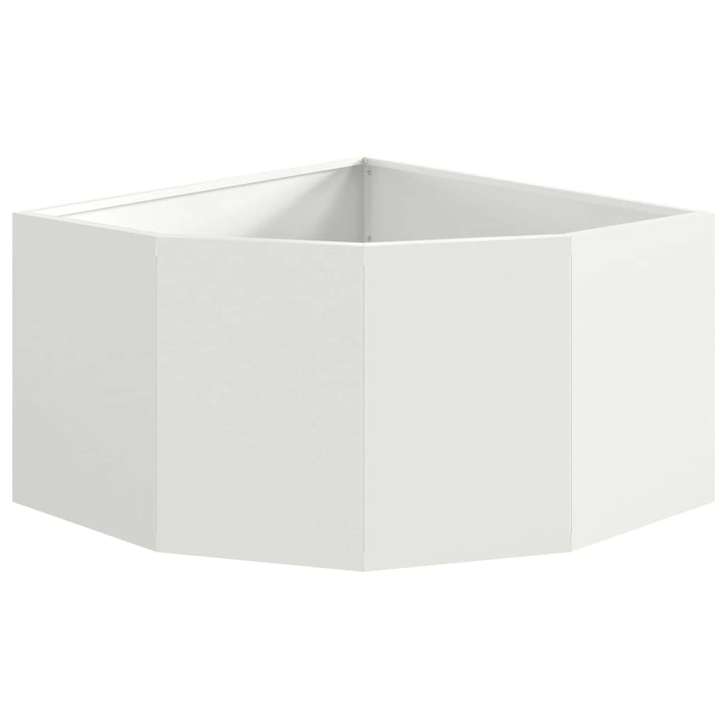 vidaXL Doniczka Różnorożna Biały 60 x 60 x 35 cm Stal