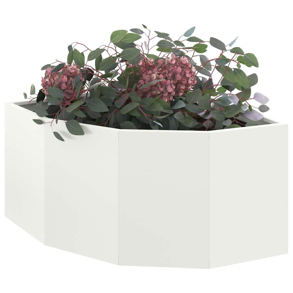 vidaXL Doniczka Różnorożna Biały 60 x 60 x 35 cm Stal