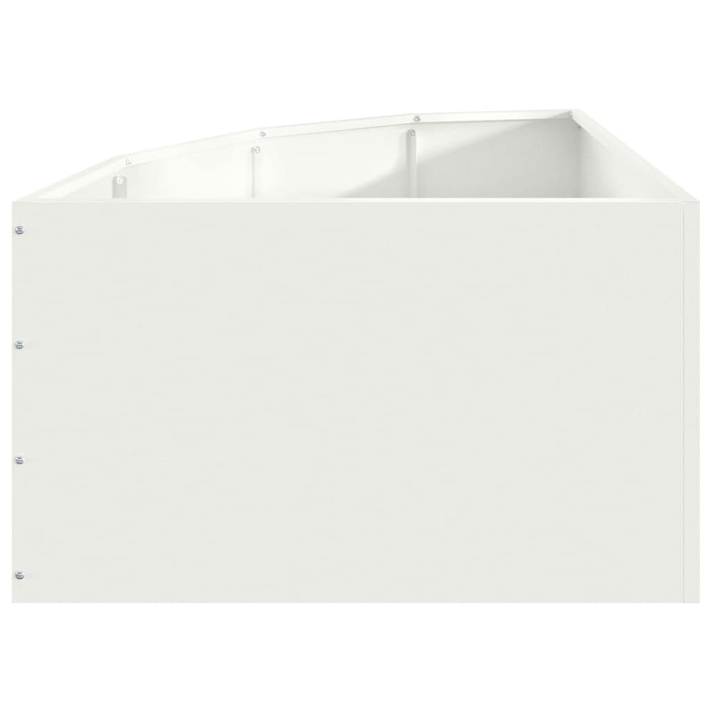 vidaXL Doniczka Różnorożna Biały 60 x 60 x 35 cm Stal