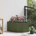 vidaXL Doniczka Różnorożna oliwkowa zieleń 60 x 60 x 35 cm Stal