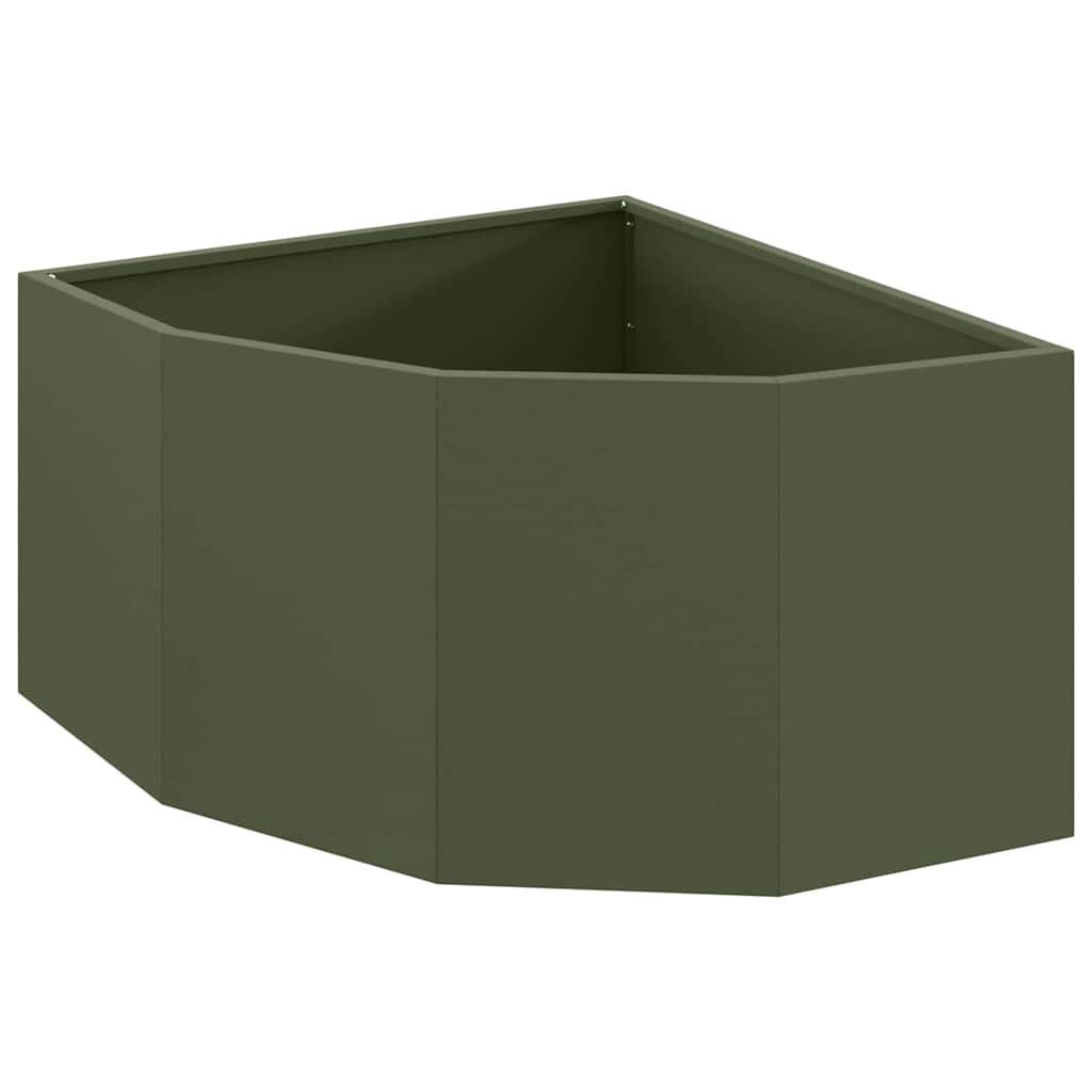 vidaXL Doniczka Różnorożna oliwkowa zieleń 60 x 60 x 35 cm Stal