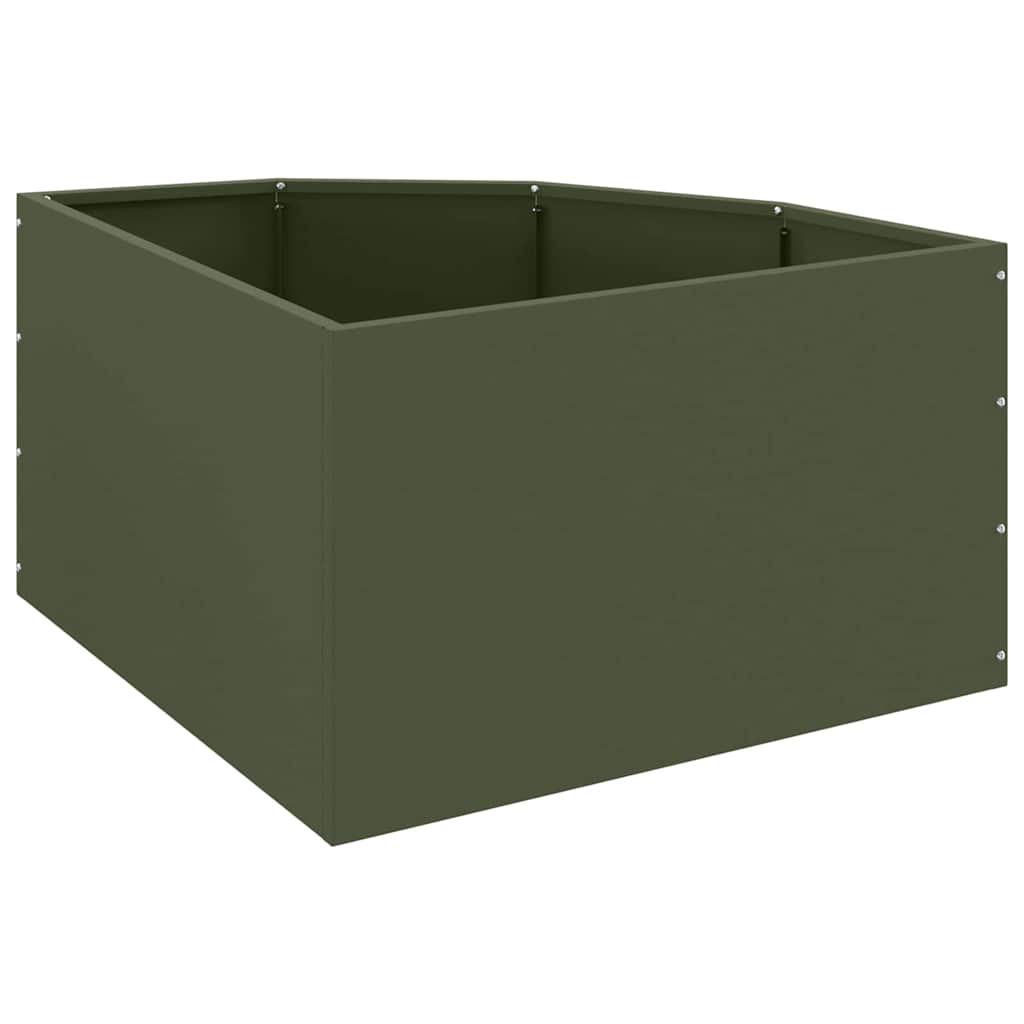 vidaXL Doniczka Różnorożna oliwkowa zieleń 60 x 60 x 35 cm Stal