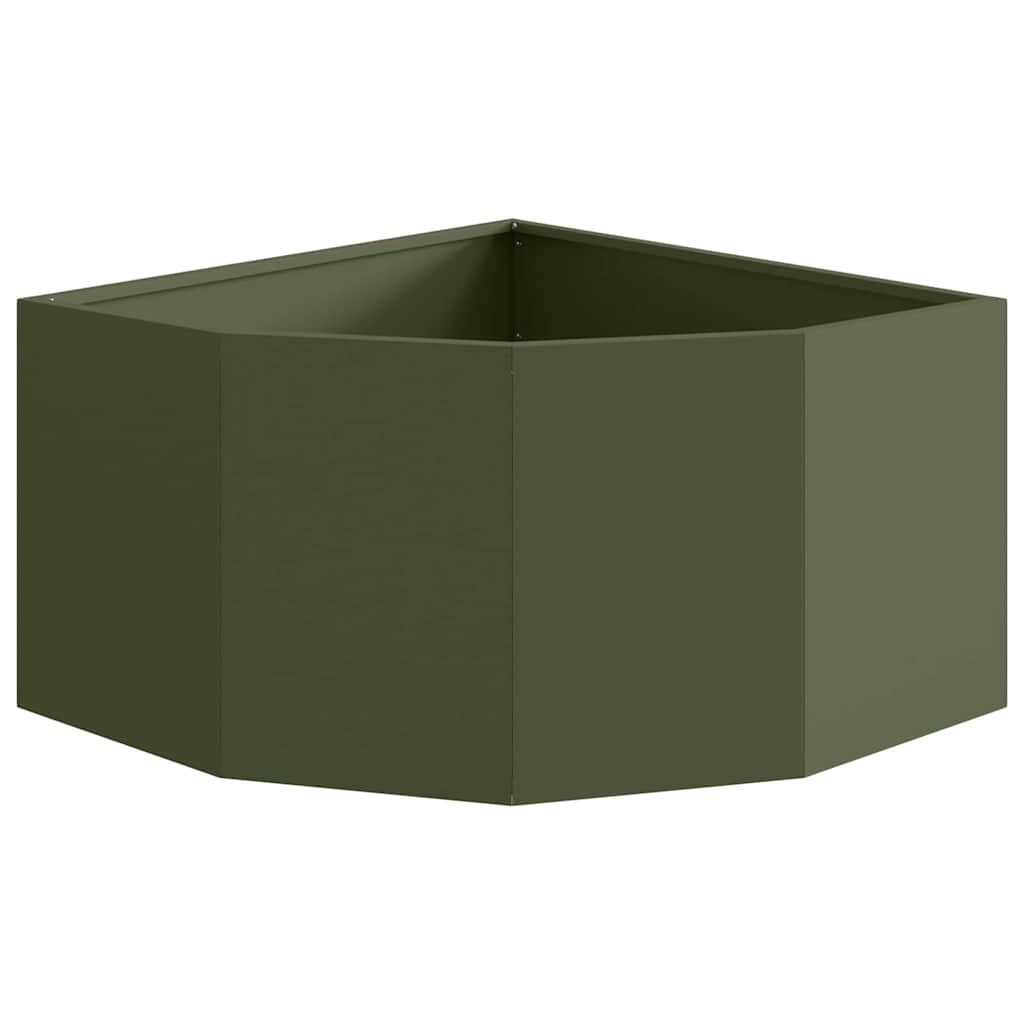 vidaXL Doniczka Różnorożna oliwkowa zieleń 60 x 60 x 35 cm Stal