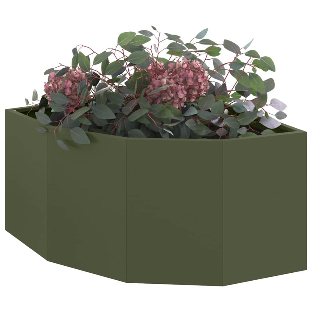 vidaXL Doniczka Różnorożna oliwkowa zieleń 60 x 60 x 35 cm Stal