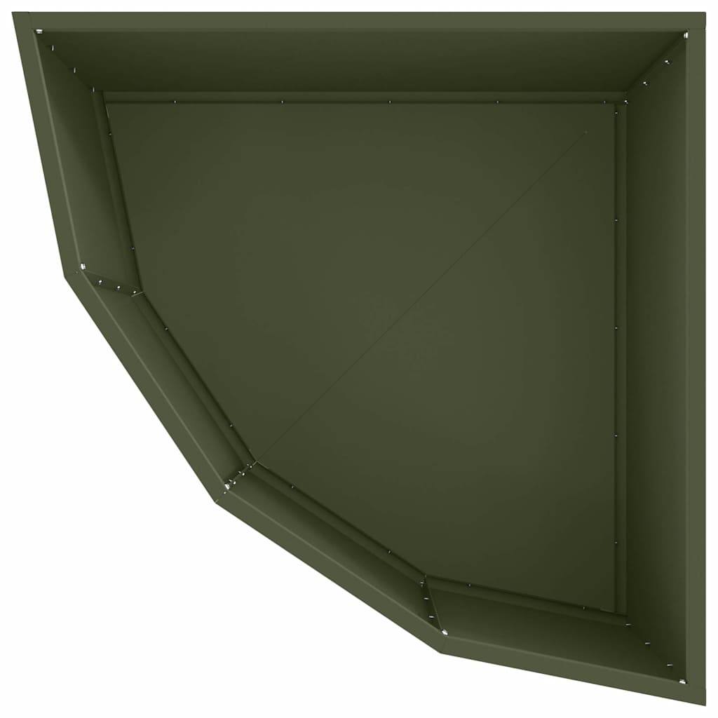 vidaXL Doniczka Różnorożna oliwkowa zieleń 60 x 60 x 35 cm Stal