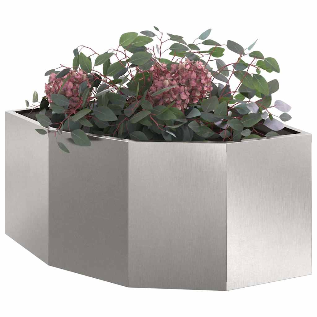 vidaXL Doniczka Różnorożna Srebrny 60 x 60 x 35 cm stal nierdzewna