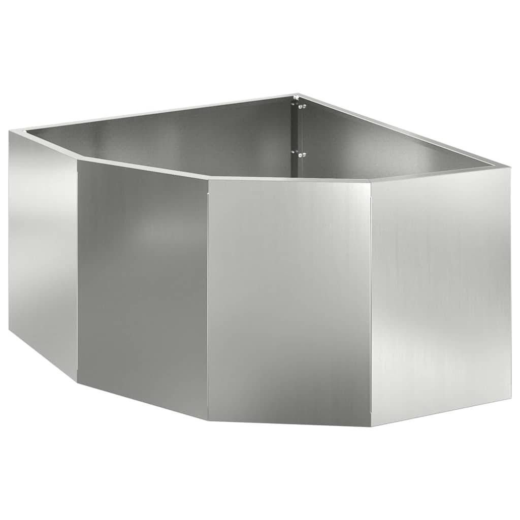 vidaXL Doniczka Różnorożna Srebrny 60 x 60 x 35 cm Stal galwanizowana