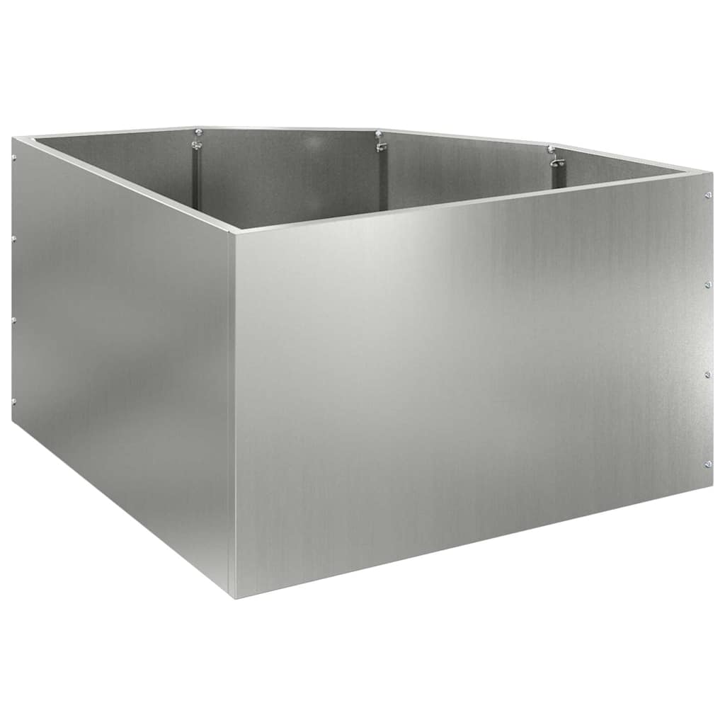 vidaXL Doniczka Różnorożna Srebrny 60 x 60 x 35 cm Stal galwanizowana