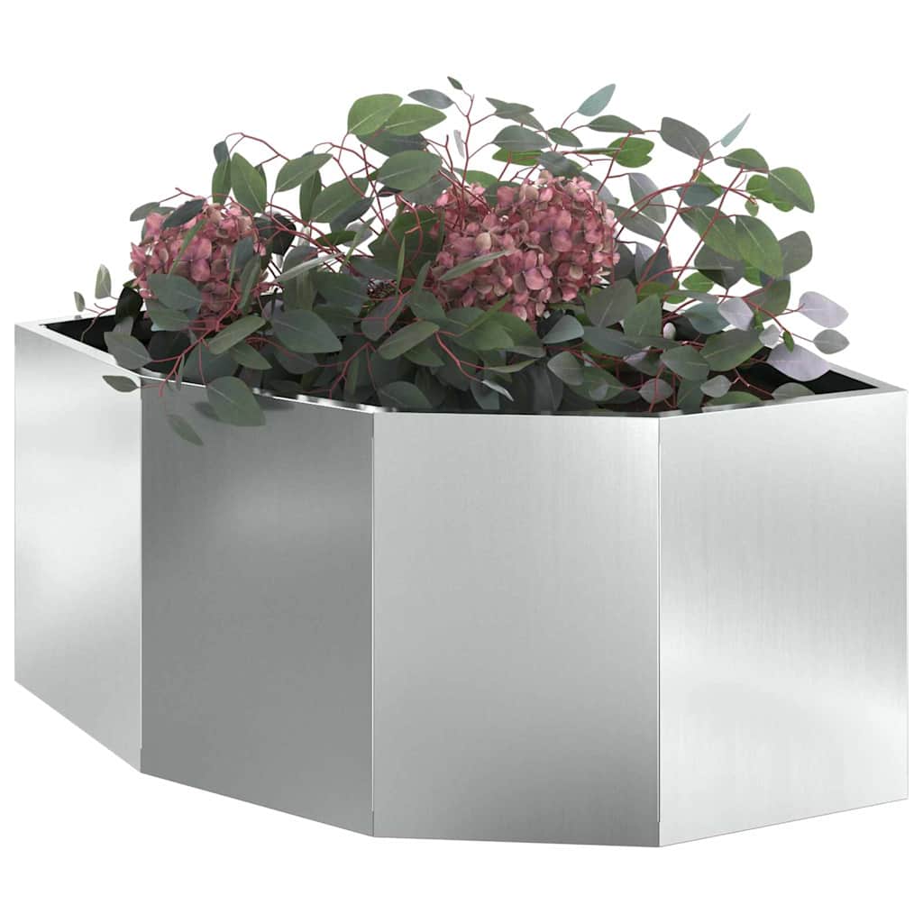 vidaXL Doniczka Różnorożna Srebrny 60 x 60 x 35 cm Stal galwanizowana