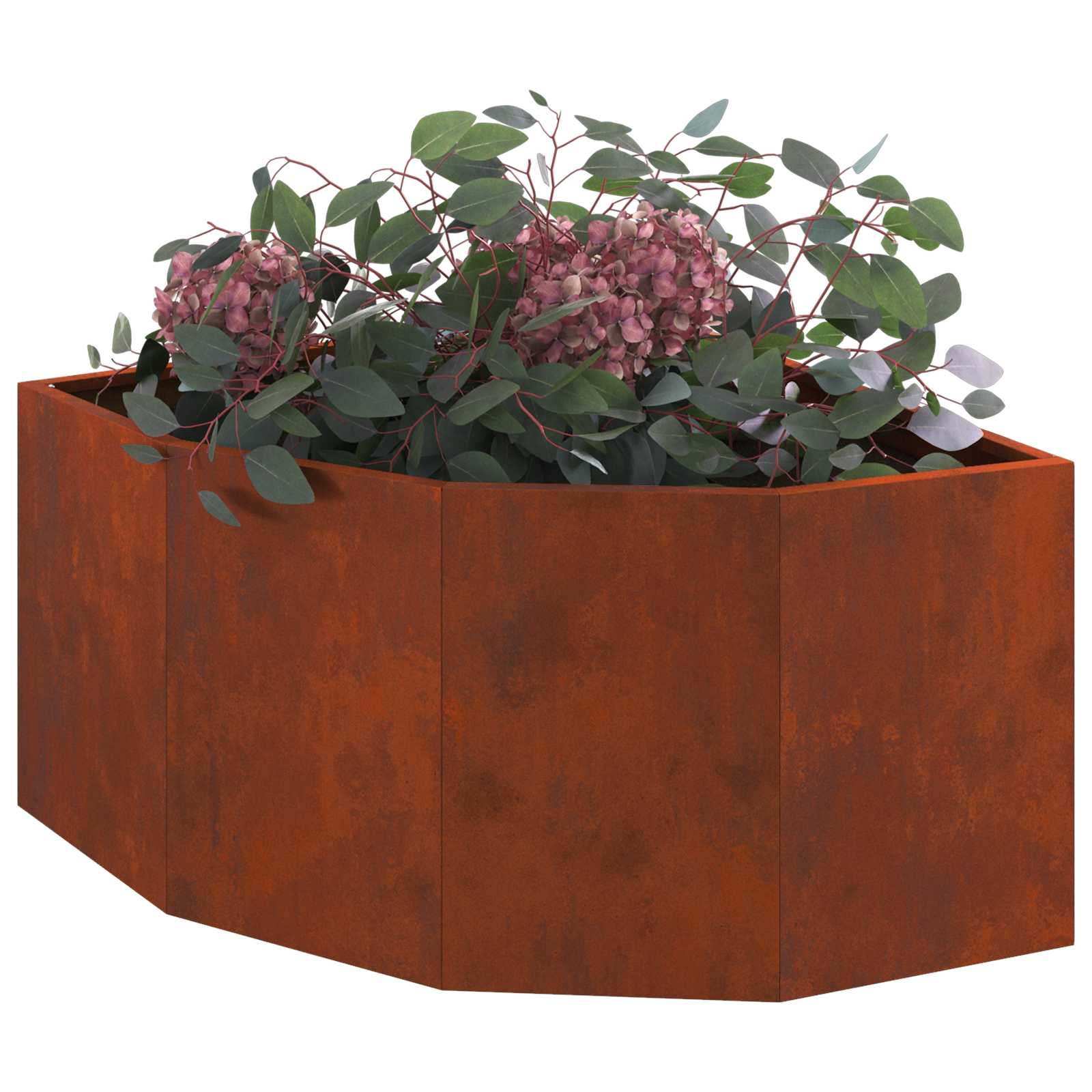 vidaXL Doniczka Różnorożna Rdzawy 60 x 60 x 35 cm Stal kortenowska